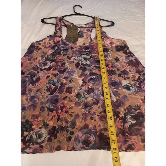 Tramp Blouse Size M Pink Multicolor Sleeveless Floral - Picture 5 of 8